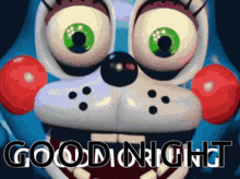 bonnie from five nights at freddy 's is shown with the words goodnight