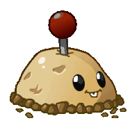 a cartoon drawing of a cupcake with a pin on top