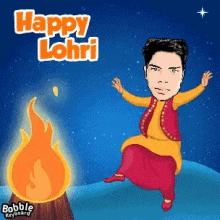 happy lohri fire