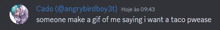 a screenshot of a message from cado