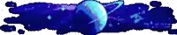 a pixel art of a galaxy with a planet in the center