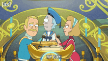 a cartoon of rick and morty with the words my boy