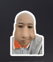 a sticker of a man with a big nose and a bald head