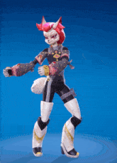 a cartoon character with red hair and white pants is dancing