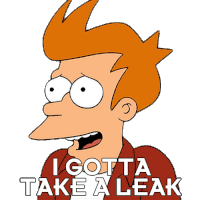 I Gotta Take A Leak Philip J Fry Sticker - I Gotta Take A Leak Philip J Fry Futurama Stickers