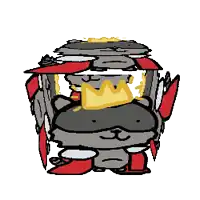 a drawing of a raccoon with a crown on his head