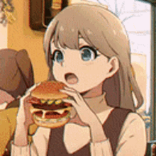 Burger Anime GIF - Burger Anime Yummy GIFs