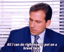 Brave Face The Office GIF - Brave Face The Office All I Can Do Now GIFs