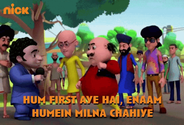 Hum First Aye Hai Enaam Humein Milna Chahiye Motu GIF - Hum First Aye Hai  Enaam Humein Milna Chahiye Motu Patlu - Discover & Share GIFs