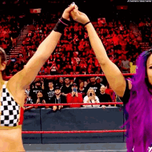 sasha banks boss n hug connection bayley raise hand wwe sasha banks boss n hug connection bayley raise hand wwe