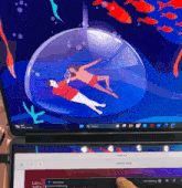 a lenovo laptop is open to a page that says demo hub on it
