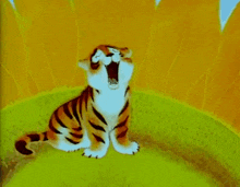 тигренок на подсолнухе The Little Tiger On The Sunflower GIF
