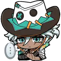 a cartoon character wearing a cowboy hat and holding a magnifying glass .
