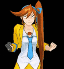 a cartoon character with a ponytail and the letter z on her hair