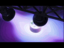 a purple light is shining on a purple surface