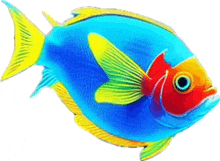 Fish Blue N Yellow Fish GIF