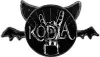 a black and white drawing of a bat with the word kodia on it