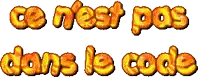 the words ce n'est pas dans le code are written in orange and yellow