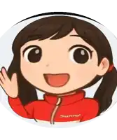 a cartoon of a girl wearing a red jacket with the word sunny on it