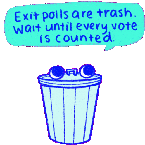 The Exit Polls Are Trash Trash Sticker - The Exit Polls Are Trash Trash Exit Polls Stickers