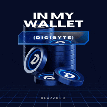 a stack of coins with the words in my wallet ( digibyte ) at the top