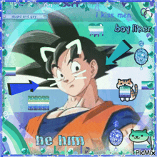 a picture of a man with cat ears and the words " he him " on the bottom