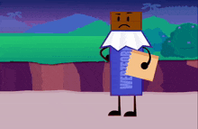 a cartoon character is holding a box that says wipetork on it