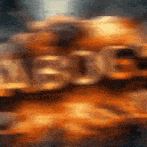 a blurred image of the word bride in orange