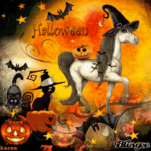 horse halloween stuff spooky scary pumpkins