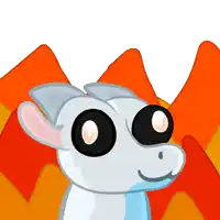 a cartoon drawing of a dragon 's head with big black eyes
