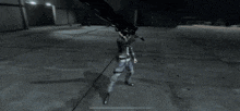cloud strife from final fantasy is holding a sword
