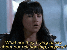 a woman is asking what they are trying to say about their relationship