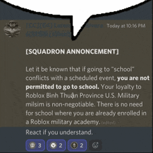 Squadron Announcement Text Bubble GIF
