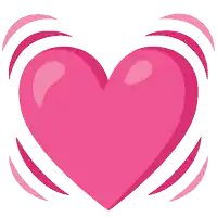 a pink heart with a white background and pink lines around it