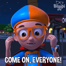 Come On Everyone Blippi GIF - Come On Everyone Blippi Blippi Wonders - Educational Cartoons For Kids GIFs