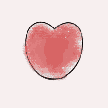 a drawing of a heart with a knife coming out of it
