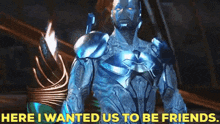 Injustice 2 Blue Beetle GIF - Injustice 2 Blue Beetle Here I Wanted Us To Be Friends GIFs