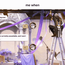 a screenshot of a video game with the words me when at the bottom