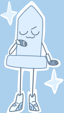 a drawing of a pencil with a face and arms