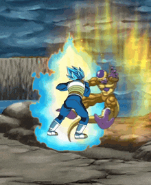 Int Ssb Goku And Vegeta Super Saiyan Blue GIF - Int Ssb Goku And Vegeta Goku Vegeta GIFs