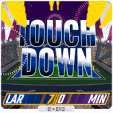 a football game is being played and the score is 7 to 0