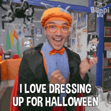 I Love Dressing Up For Halloween Blippi GIF - I Love Dressing Up For Halloween Blippi Blippi Wonders - Educational Cartoons For Kids GIFs