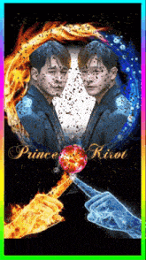 a picture of prince ritot with a rainbow frame