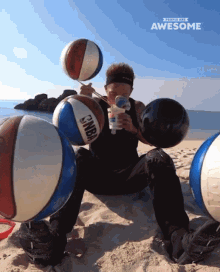 Spinning Basketballs People Are Awesome GIF - Spinning Basketballs People Are Awesome Spinning GIFs