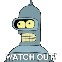 Watch Out Bender Sticker - Watch Out Bender Futurama Stickers