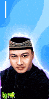 a drawing of a man wearing a hat with the name byrwk below it