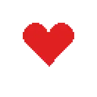 a pixel art heart with a thought bubble underneath it