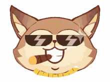 qmeng smoking cigar cat sunglasses cat