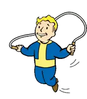 a cartoon character is holding a jump rope