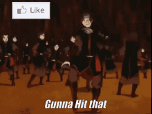 a cartoon of a man dancing with the words gunna hit that above him